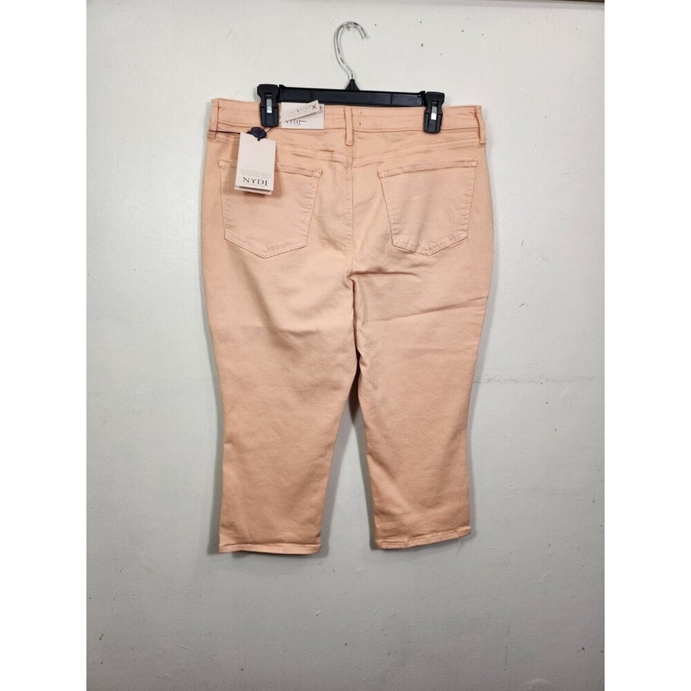Nydj Chloe Capri Jeans Women's Size 14 P Petite Melon Side Slits Stretch --26